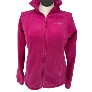 Columbia Fleece Jacket Womens L Purple Pizzazz Full Zip Warm Polyester Soft Cozy